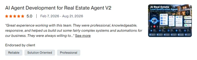 Upwork client review – 5 stars – AI & automation