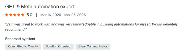 Upwork client review – 5 stars – AI & automation